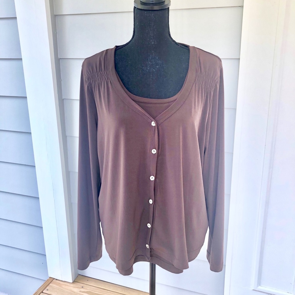 SAG HARBOR 2 Piece Tank and Button Down Top